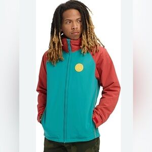 Burton Men's Brento Jacket Colour: Tandori / Green-blue Slate Gorpcore , sz smal